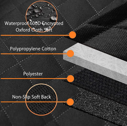 Universal Waterproof Pet Car Seat Cover for Back Seat with Mesh Window, Double-Layer Thickening, Anti-Dirty