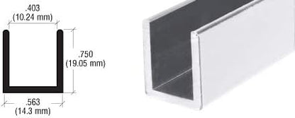 Brixwell SDCD3812BA-XCP5 Brite Anodized Frameless Shower Door Aluminum Deep