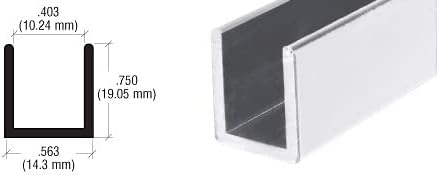 Brixwell SDCD3812BA-XCP10 Brite Anodized Frameless Shower Door Aluminum Deep