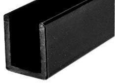 Brixwell SDCD38BL-XCP10 Black 3/8" Fixed Panel Shower Door Deep U-Channel