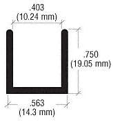 Brixwell SDCD38SB-XCP25 Satin Brass 3/8" Fixed Panel Shower Door Deep U-Channel