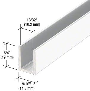 Brixwell SDCD38W-CCP48-XCP25 White 3/8" Fixed Panel Shower Door Deep U-Channel