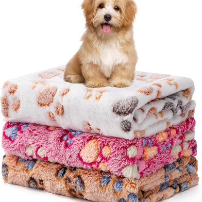 1 Pack 3 Blankets Fluffy Premium Fleece Soft Pet Blanket Flannel Throw For Cat Dog Puppy