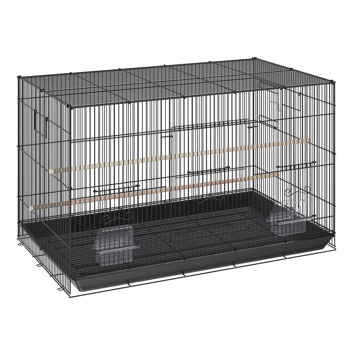 30 Inch Bird Cage, Metal Large Parakeet Cages For Cockatiels Small Parrot Budgies Lovebirds Canaries, Pet Bird Cage With Rolling Stand And Tray