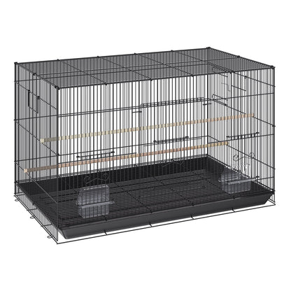 30 Inch Bird Cage, Metal Large Parakeet Cages For Cockatiels Small Parrot Budgies Lovebirds Canaries, Pet Bird Cage With Rolling Stand And Tray