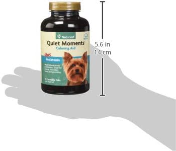 NaturVet Quiet Moments Calming Aid Dog Supplement, Helps Promote Relaxation, Reduce Stress, Storm Anxiety, Motion Sickness for Dogs (Quiet Moments Melatonin, 60 Soft Chews)