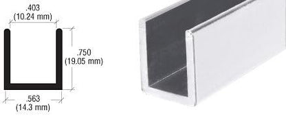 Brixwell SDCD38BA-CCP36-XCP25 Brite Anodized 3/8" Fixed Panel Shower Door Deep