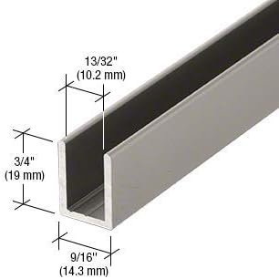 Brixwell SDCD38SN-XCP10 Satin Nickel 3/8" Fixed Panel Shower Door Deep U-Channel