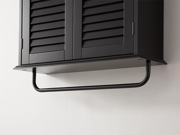 Bathroom Storage Cabinet with Adjustable Wood Shelves & Doors, Made of PDF Wood