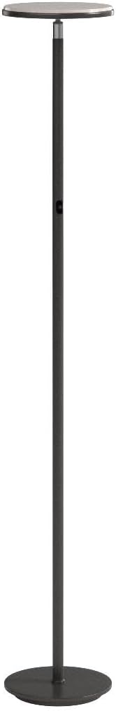 Brightech Sky LED Floor lamp, Torchiere Super Bright Floor Lamp for Living Rooms & Offices - Dimmable, Tall Standing Lamp for Bedroom Reading - Bronze