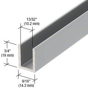 Brixwell SDCD38A-CCP48-XCP50 Satin Anodized 3/8" Fixed Panel Shower Door Deep