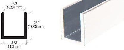 Brixwell SDCD38W-CCP72-XCP25 White 3/8" Fixed Panel Shower Door Deep U-Channel