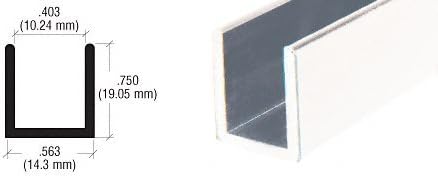 Brixwell SDCD38W-CCP72-XCP10 White 3/8" Fixed Panel Shower Door Deep U-Channel