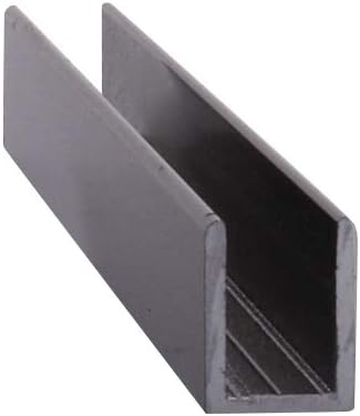 Brixwell SDCD38BL-CCP23-XCP25 Black 3/8" Fixed Panel Shower Door Deep U-Channel