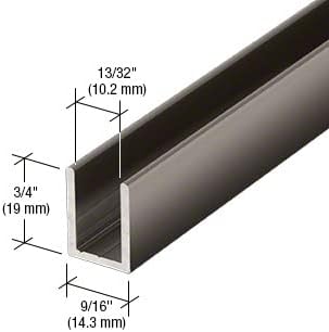 Brixwell SDCD38GM-CCP24-XCP5 Gun Metal 3/8" Fixed Panel Shower Door Deep