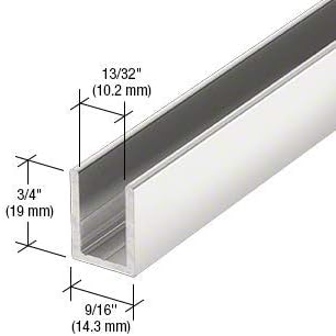 Brixwell SDCD38PS-CCP36 Polished Stainless 3/8" Fixed Panel Shower Door Deep