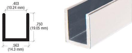 Brixwell SDCD38AB-CCP23-XCP50 Brushed Anodized 3/8" Fixed Panel Shower Door