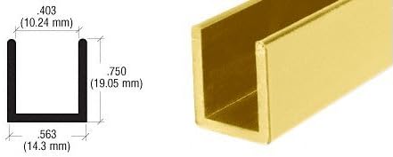 Brixwell SDCD38BGA-CCP48 Brite Gold Anodized 3/8" Fixed Panel Shower Door Deep