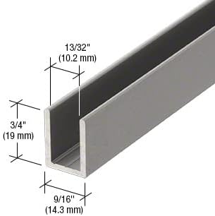 Brixwell SDCD38AB-CCP12-XCP25 Brushed Anodized 3/8" Fixed Panel Shower Door