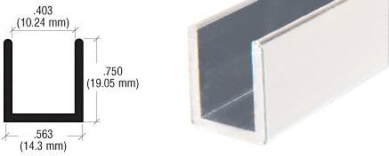 Brixwell SDCD38A-CCP23-XCP50 Satin Anodized 3/8" Fixed Panel Shower Door Deep
