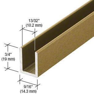 Brixwell SDCD38ABRS-CCP18 Antique Brass 3/8" Fixed Panel Shower Door Deep