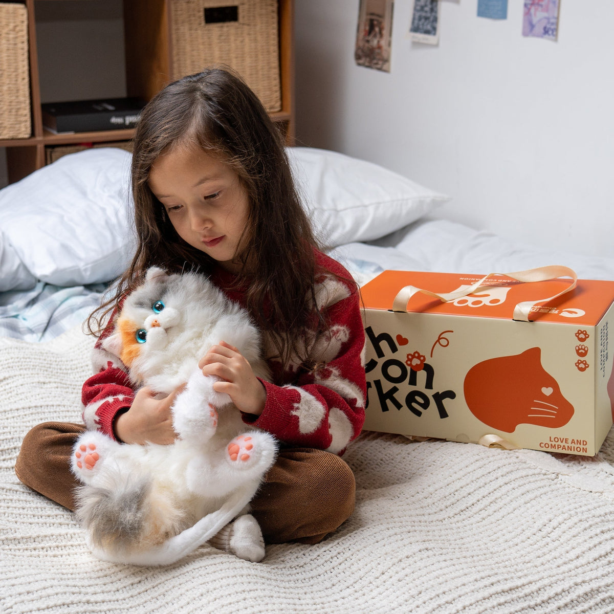 Mini Calico Cat Backpack – Plush Kitty Bag for Teens
