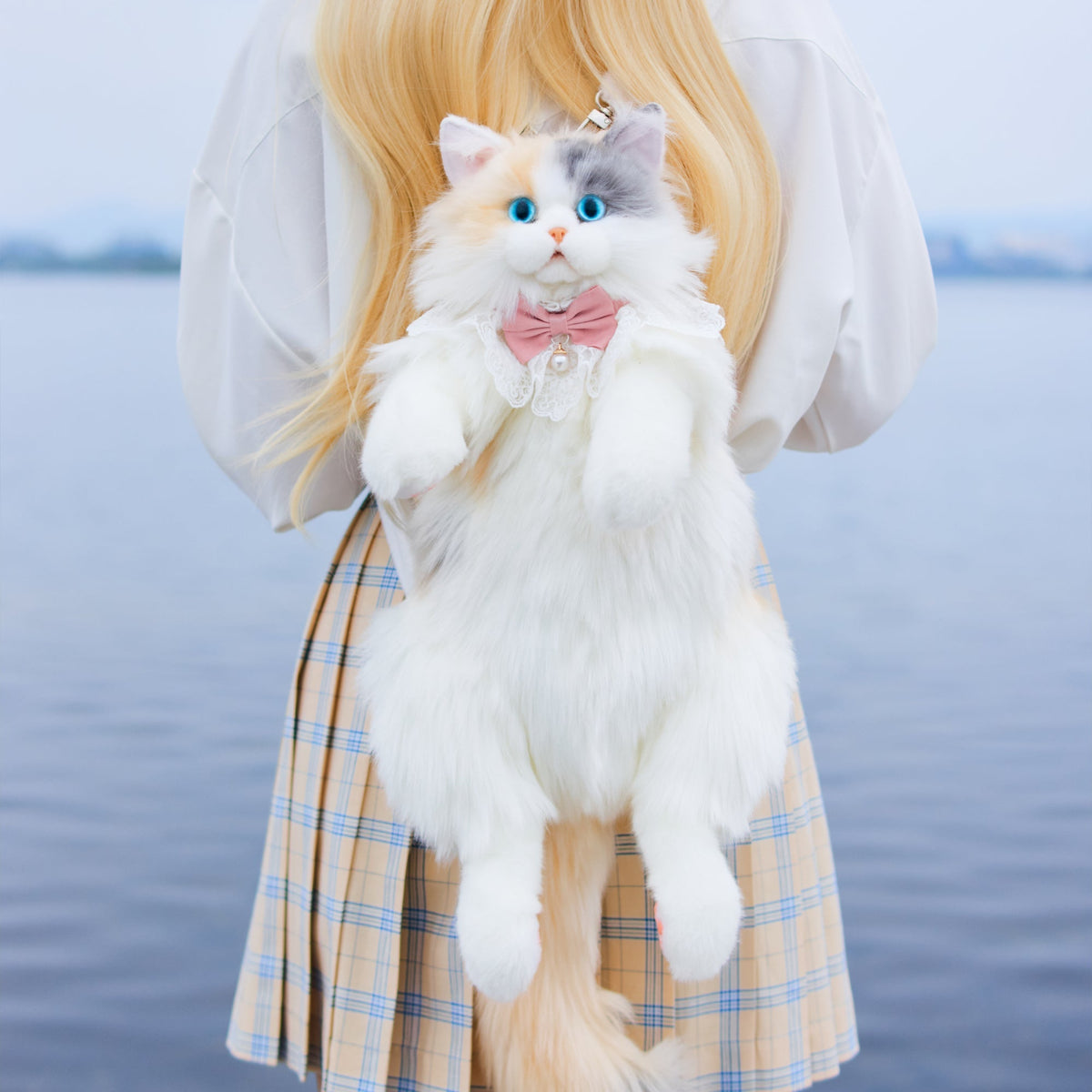 Fairy Light Calico Cat Backpack –Handmade Glowing Plush Gift