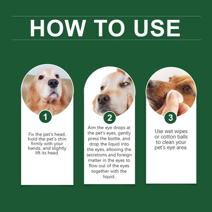 Dog Cat Eye Drops, Gentle Eye Care With Sodium Hyaluronate & Vitamin E, Soothe Irritation, 60ml Pet Eye Cleaner