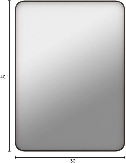 ANDY STAR Bathroom Mirrors for Wall, Rounded Rectangle Mirror, Framed in
