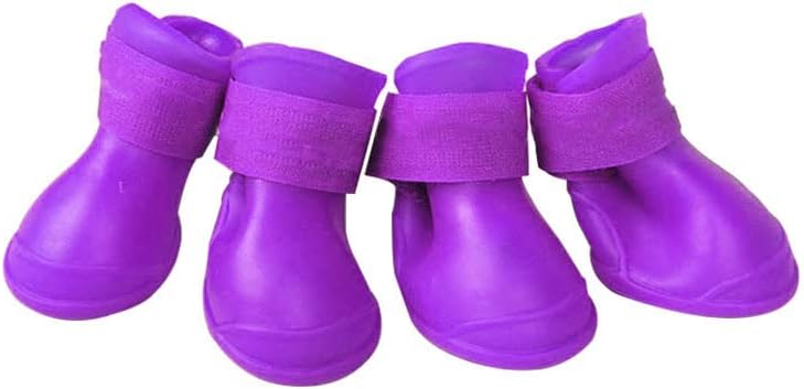 4Pcs Silicone Dog Boots, Non Slip Dog Rain Shoes All Weather Dog Shoes Shoes for Hot Pavement Snow Mud and Rain (M)