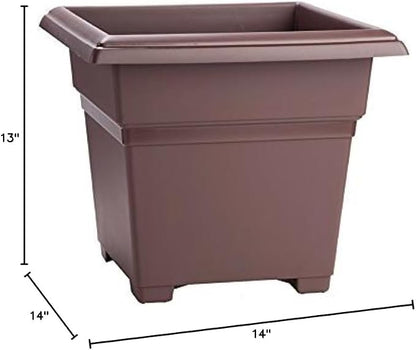 Novelty Countryside Square Tub Planter, Brown, 14-Inch