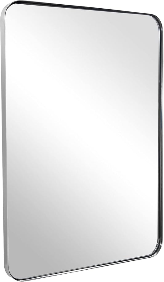 ANDY STAR Chrome Mirror for Bathroom, Modern Rectangle Bathroom Vanity Mirror