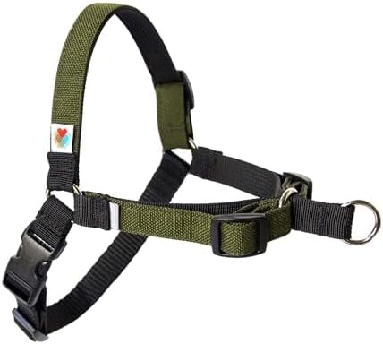 No Pull Dog Harness | Comfortable Training Harnesses | Effective No Pull Harness Design | Ideal for Large Sized Dog | 4-Point Adjustable(XL - 30~36 inch Girth, Olive)