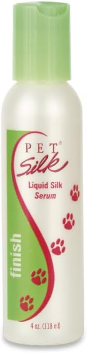PET SILK Liquid Silk Serum, Leave-in Finishing Spray Conditioner & Detangler, Inused with Silk, Vitmain E & Panthenol Designed for a Shiny, Healthy & Moisturized Skin & Coat (2oz)