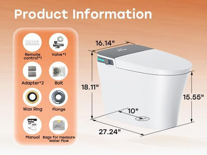HOROW Bidet Toilet 10" Rough-in, Smart Toilet