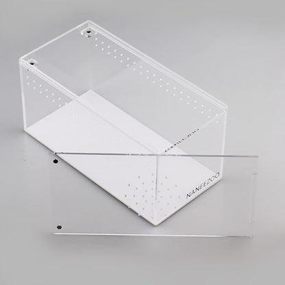 NANEEZOO Magnetic Acrylic Reptile Terrarium Enclosure, 8" x 4" x 4" Reptile Insect Breeding Box for Small Reptiles, Invertebrates, Mantis, Spider, Cricket, Tarantula
