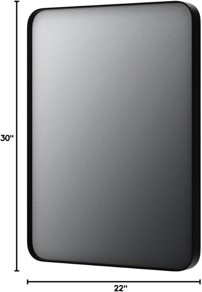 LOAAO Black Metal Framed Bathroom Mirror