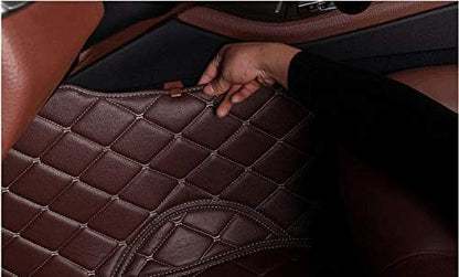 Personalized Image Printing Car Mats, Add Your Favorite Picture + Custom Text, Luxury Leather Full Set Fit Most Cars SUVs Trucks(Black/Black)