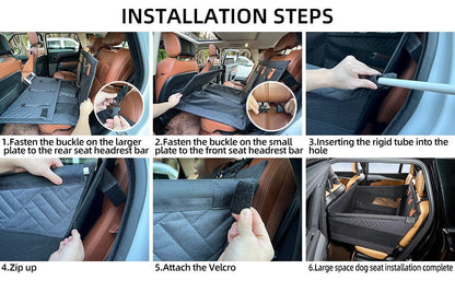 Hard Bottom Dog Cat Car Seat For Large&Medium Pet Booster Back Seat Extender