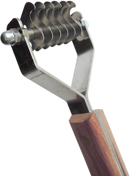 Mars Coat King Original Dematting Undercoat Grooming Rake Stripper Tool For Dogs And Cats, Stainless Steel with Wooden Handle, Made In Germany, 6-Blade
