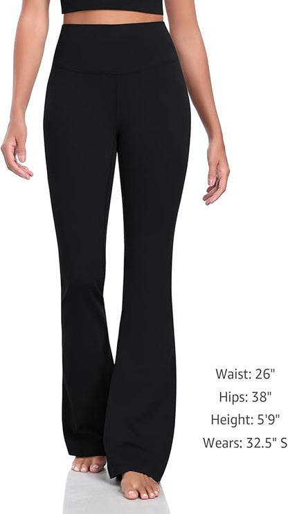 HeyNuts Harmony Flare Leggings 29"/30.5"/32.5"/34.5", High Waisted Tummy Control Wide Leg Bootcut Yoga Pants Lounge Soft