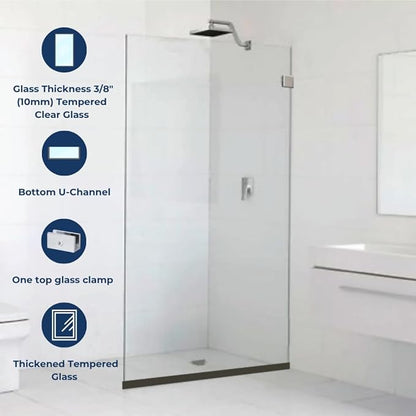 Custom Cut to Size 3/8" Shower Glass Panel