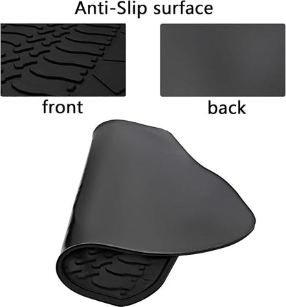 Cargo Liners Custom Fit for Jeep Wrangler JK Unlimited JKU 4 Door Sahara Rubicon 2011 2012 2013 2014 2015 2016 2017 2018 Trunk Mats Full Black Rubber Without Subwoofer Heavy Duty Odorless