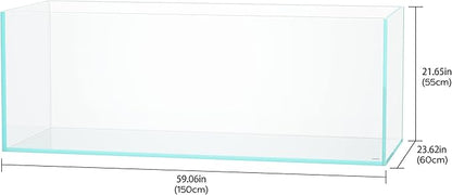 LANDEN 150P 118.4 Gallon Rimless Low Iron Aquarium Tank, W59.1×D23.6×H21.7 in(150x60x55cm); 15 mm Thickness with Nano Foam Leveling Mat Included