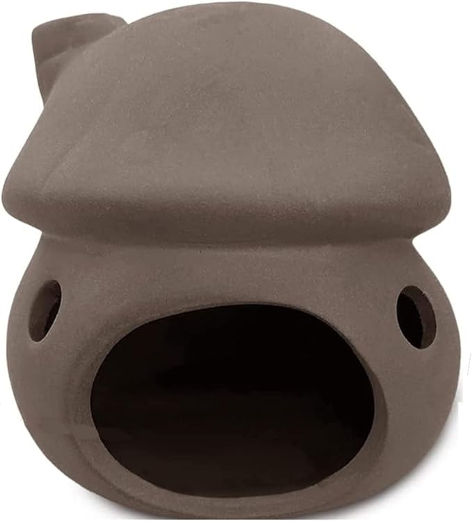 Ceramic Mushroom House Aquarium Decorations, Cichlid Caves Gold Fish House for Betta Goldfishes Cichlid to Rest, Breed, Hiding, Fish Tank Accessories - Brown