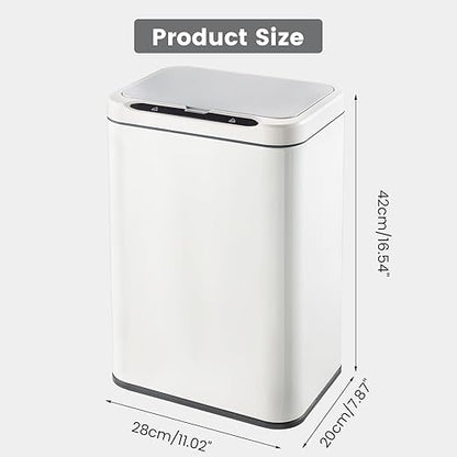 ELPHECO Stainless Steel Office Trash Can Motion Sensor Garbage Can Touchless