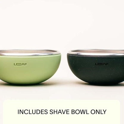 Leaf Shave Leaf Bowl - Stainless Steel Grooming Bowl, Black | Silicone grooming bowl compatible with brush sets, soap bars and refills for lathering