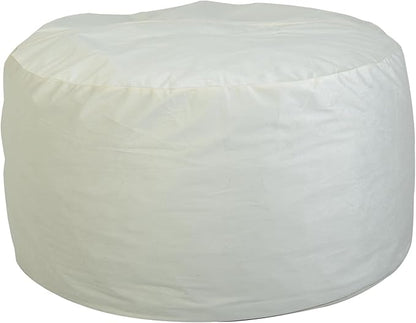 YuppieLife Large Foam Filled Bean Bag Chairs for Kids Teenagers Adults Living Room Gaming Relaxing 4F Machine Washable Lazy Sofa（Ivory