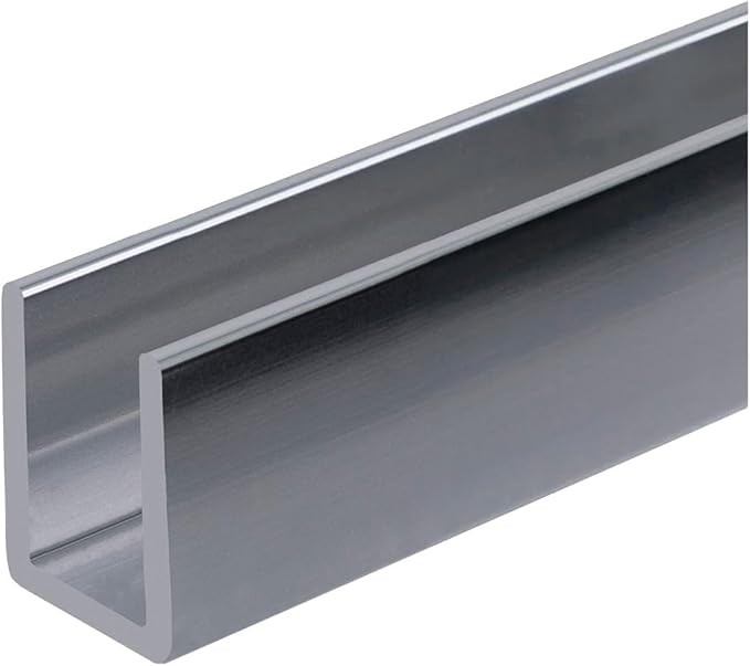Brixwell SDCD38BS-CCP36-XCP10 Brushed Stainless 3/8" Fixed Panel Shower Door