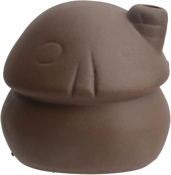 Ceramic Mushroom House Aquarium Decorations, Cichlid Caves Gold Fish House for Betta Goldfishes Cichlid to Rest, Breed, Hiding, Fish Tank Accessories - Brown